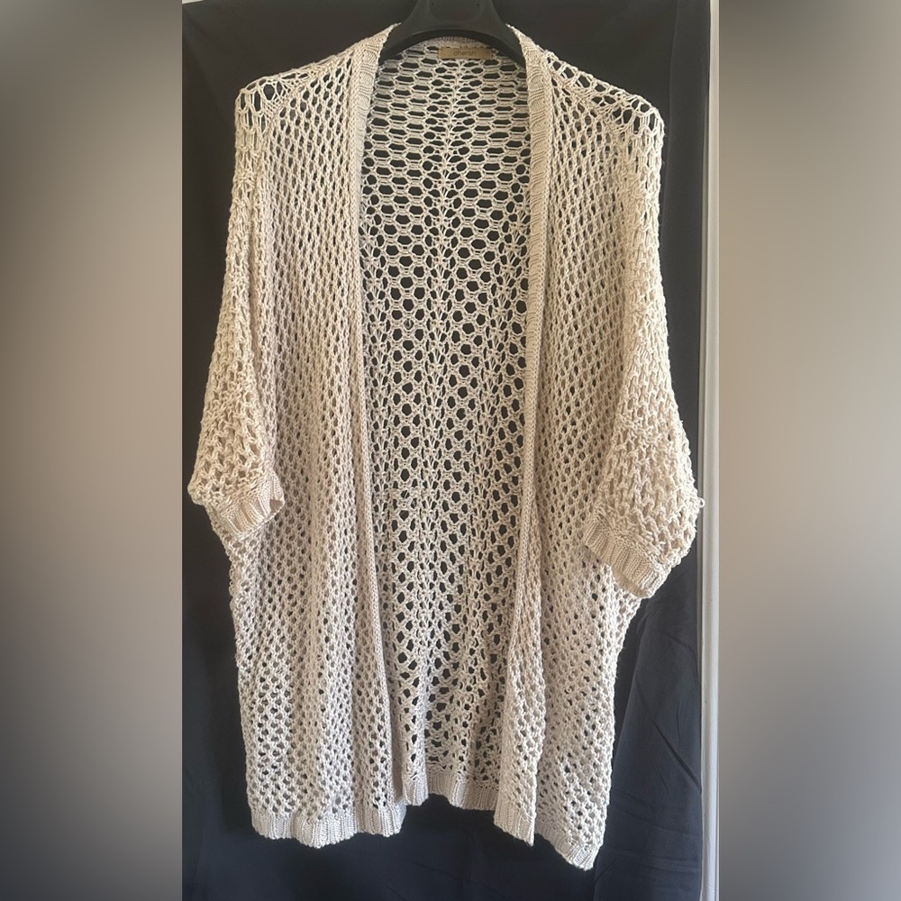 Cherish Cream Open-Knit Poncho